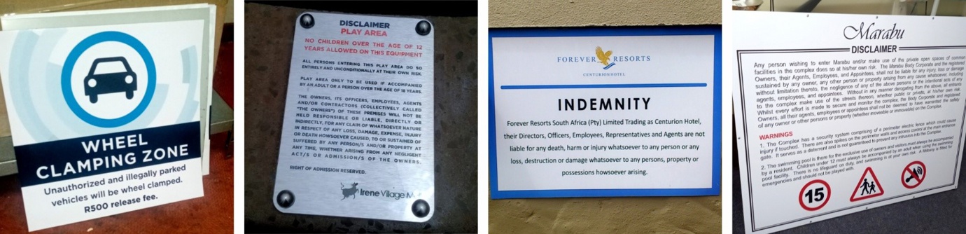 Indemnity Signs
